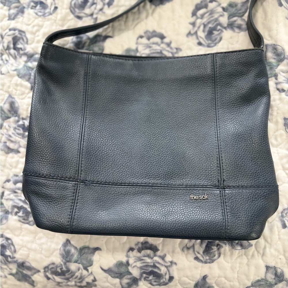 The Sak Blue Textured Leather Handbag